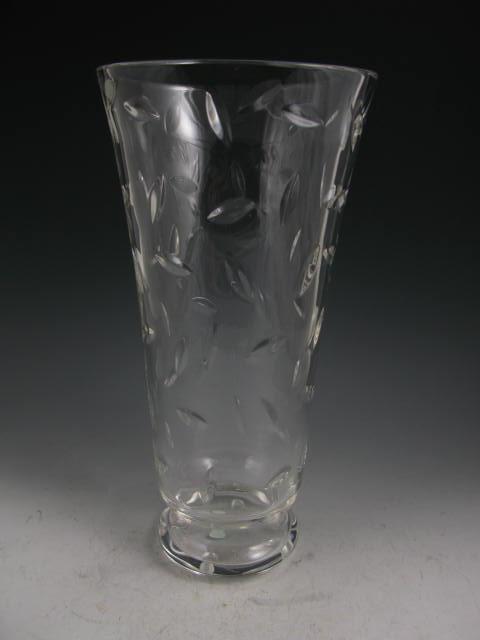 Appraisal: Tiffany Co Crystal Vase of footed and flared form signed