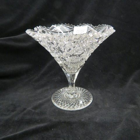 Appraisal: Cut Glass Vase brilliant period large Martini Glass shape elaborate