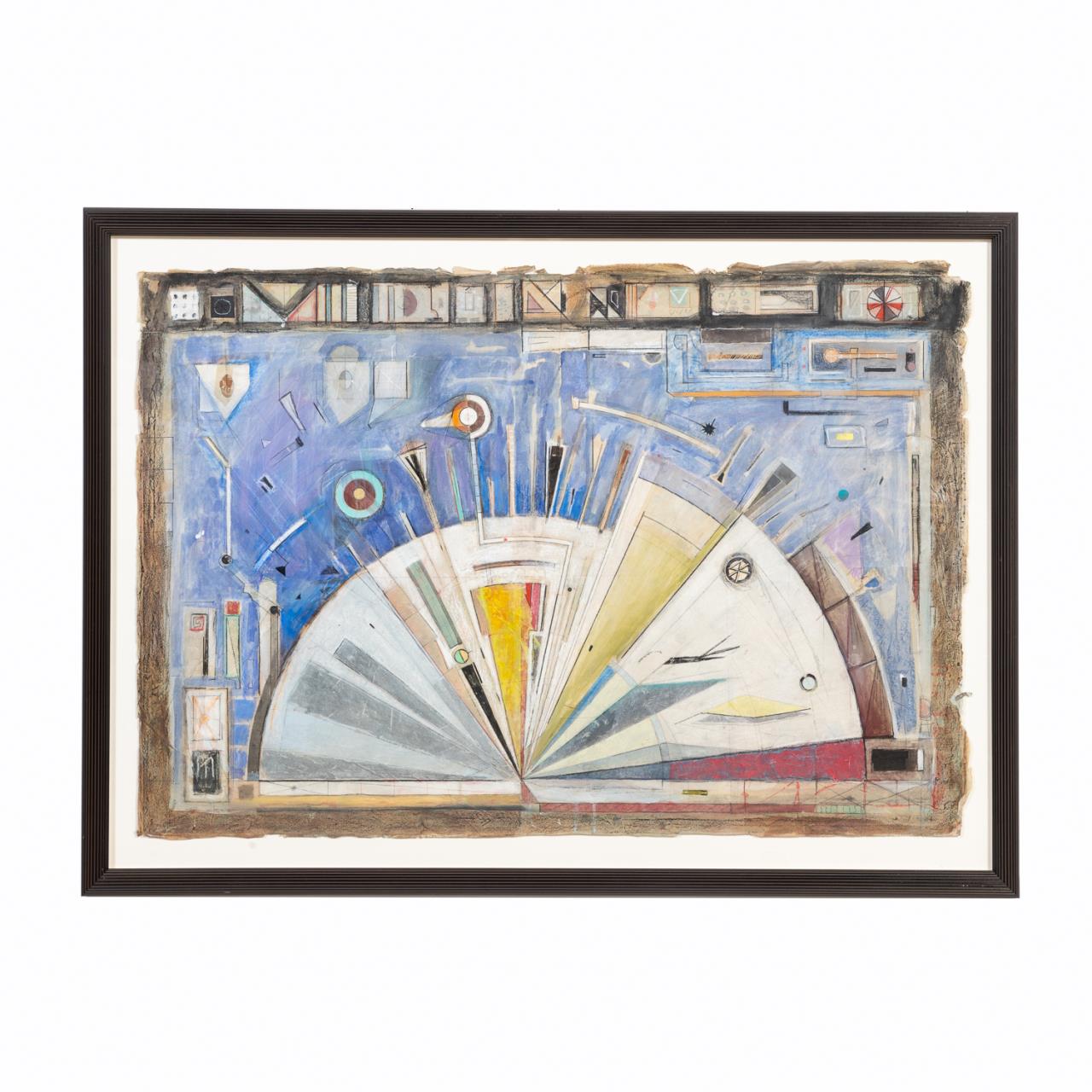 Appraisal: ABSTRACT FRAMED MIXED MEDIA ON PAPER GAUGE American or Continental