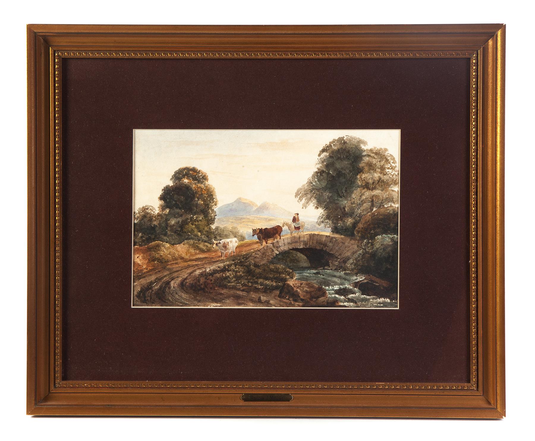 Appraisal: FRAMED AND MATTED WATERCOLOR LANDSCAPE SIGNED WM J MULLER WILLIAM