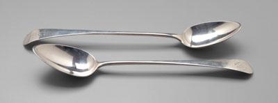 Appraisal: Two Bateman silver stuffing spoons both with downturned oval handles