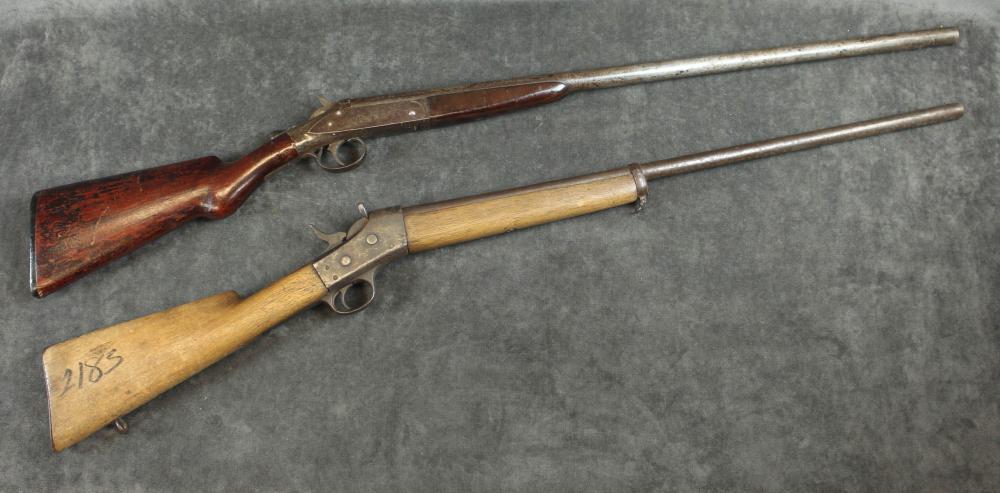 Appraisal: TWO SINGLE SHOT SHOTGUNS the first a th Century Hopkins