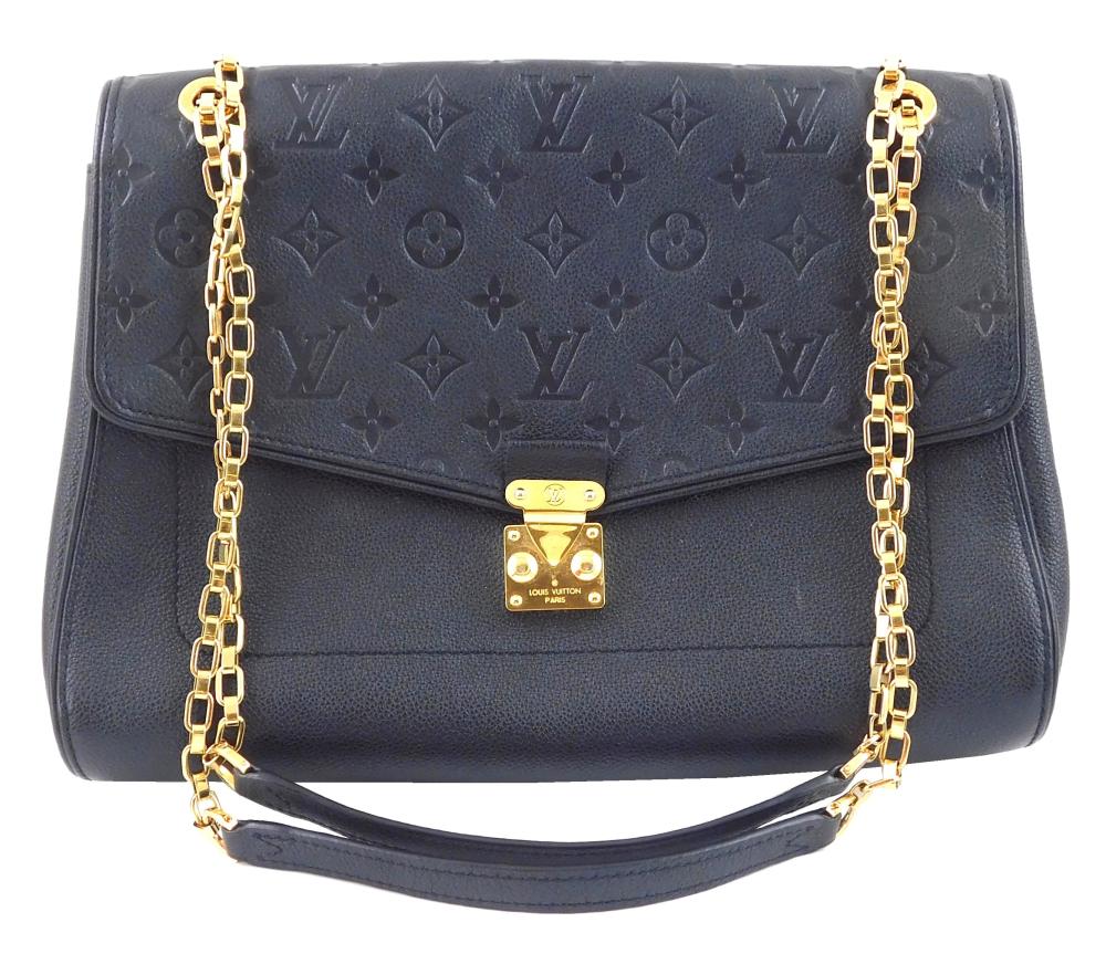 Appraisal: Louis Vuitton Saint Germain MM black handbag with gold hardware