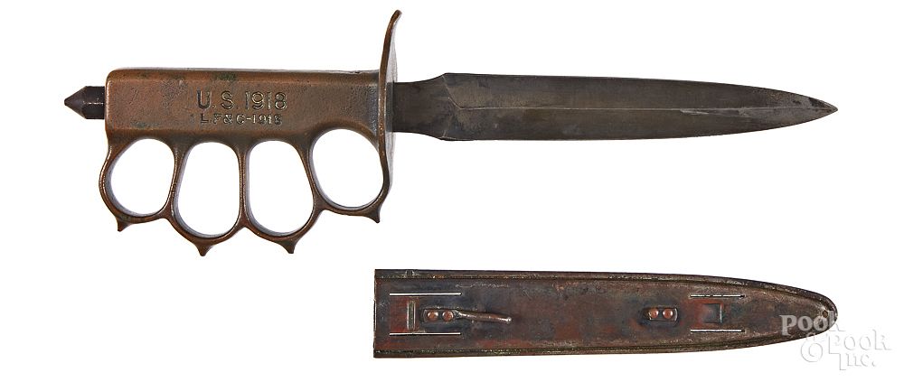 Appraisal: WWI US L F C M trench knife and scabbard