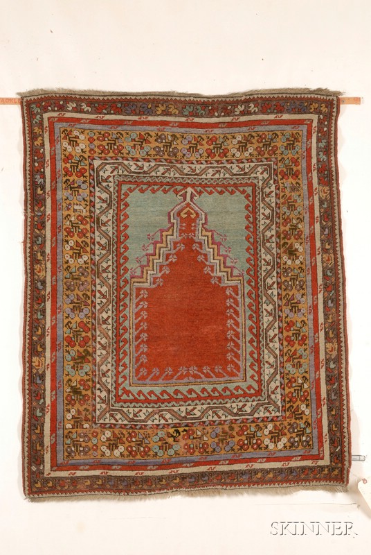 Appraisal: Kirshehir Prayer Rug Central Anatolia last quarter th century cut