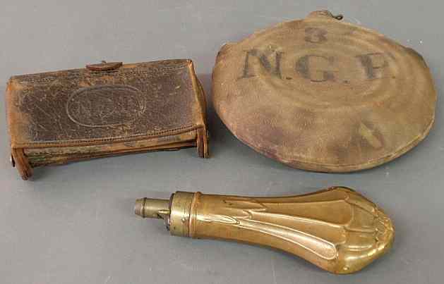 Appraisal: Leather cartridge box N G P National Guard PA x