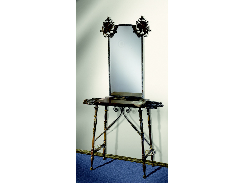 Appraisal: CONSOLE AND MIRROR Attributed to Oscar Bruno Bach American -