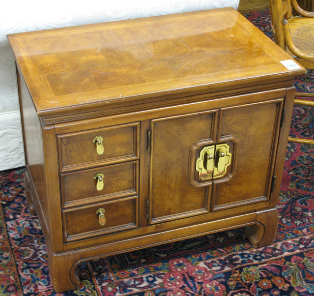 Appraisal: CHINESE STYLE CABINET END TABLE Thomasville Furniture Co modern the