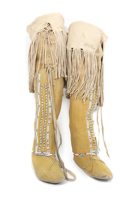 Appraisal: Sale Lot A Pair of Kiowa Beaded Boots th century