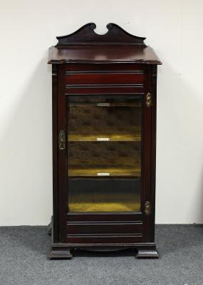 Appraisal: A late th Century mahogany sheet music cabinet with plush