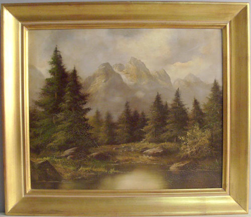 Appraisal: Oil on canvas landscape early mid th c signed Sepp