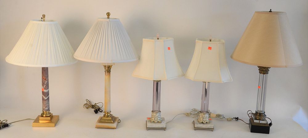 Appraisal: Five Piece Group of Decorative Table Lamps to include three