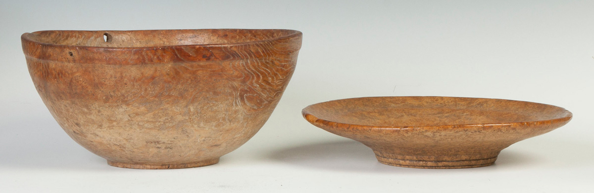 Appraisal: Unusual Burl Bowl Footed Early th cent