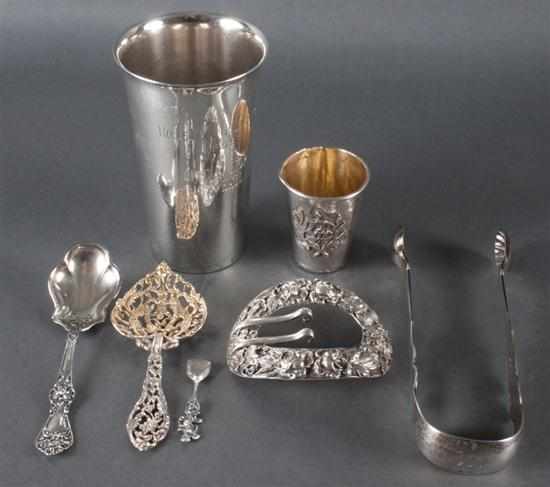 Appraisal: Assorted sterling silver articles notably Federal coin silver sugar tong