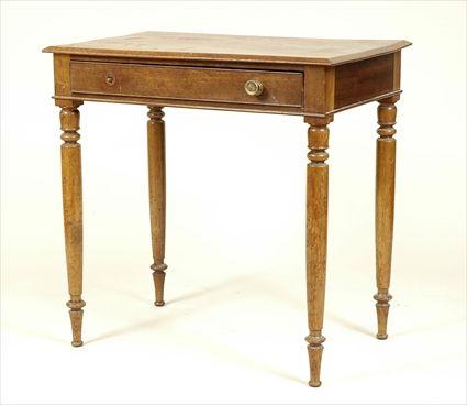 Appraisal: Late Federal Cherry Side Table with Drawer Top replaced x