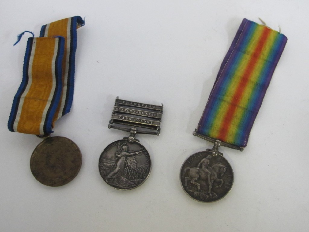 Appraisal: Lot comprising Queens South Africa Medal to Pte J Routledge