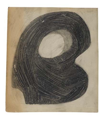 Appraisal: BARBARA HEPWORTH Drawing No Pencil on card stock x mm