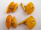 Appraisal: A pair of Soviet Russian silver amber cufflinks together with