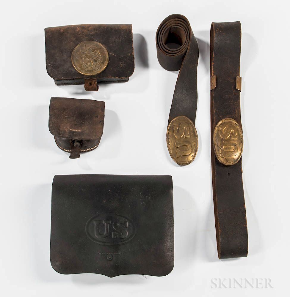 Appraisal: Group of Civil War-era Leather Gear Group of Civil War-era