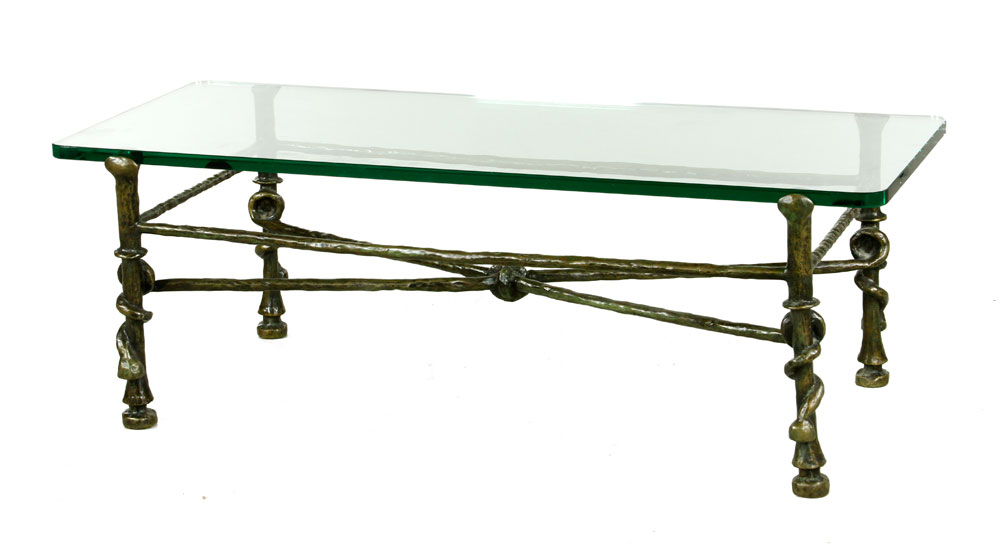 Appraisal: - Giacometti Torsade Table Diego Giacometti - Torsade table bronze