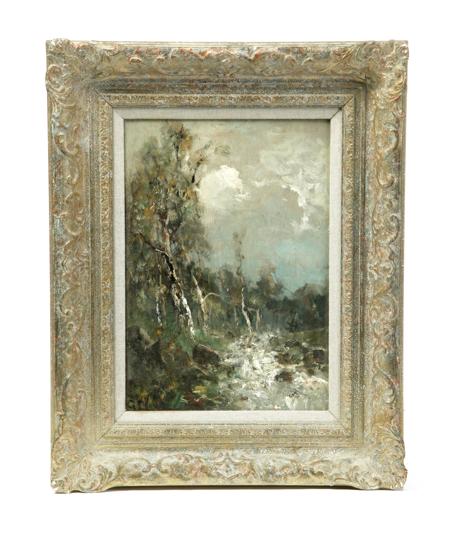 Appraisal: FRAMED OIL ON BOARD LANDSCAPE England th quarter- th century