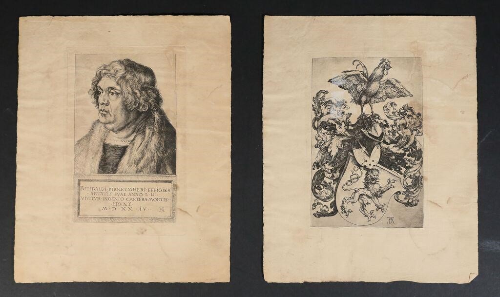 Appraisal: Albrecht Durer German - engravings Portrait of Willibald Pirckheimer with