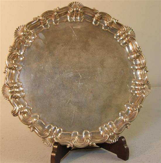 Appraisal: Edward VII silver salver with a shell and scroll moulded