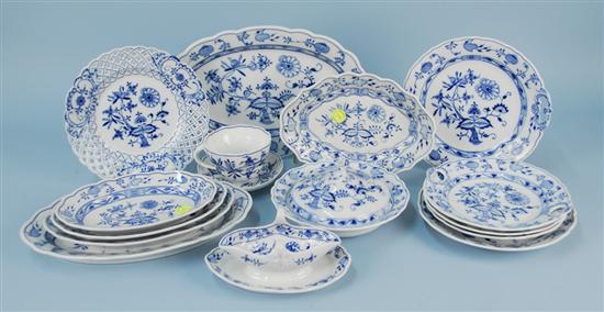 Appraisal: FIFTEEN PIECE ASSEMBLED COLLECTION OF MEISSEN BLUE AND WHITE ONION