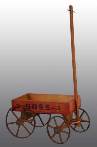 Appraisal: Painted Wooden Child's Wagon Description Boss stenciled on side Condition