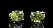 Appraisal: Peridot Stud Earrings k yellow gold stud earrings prong set