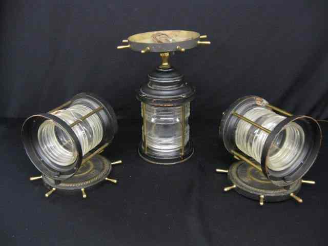 Appraisal: Nautical Style Lights lamp pair of sconces with ship wheel