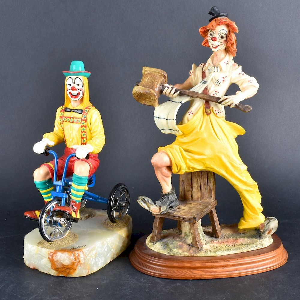 Appraisal: Two Clown Figurines Grouping of Two Vintage Figurines Includes a