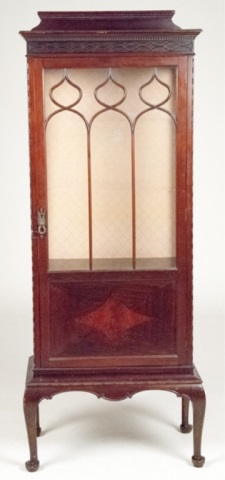 Appraisal: s Curio Cabinet w Glass Damaged front glass W