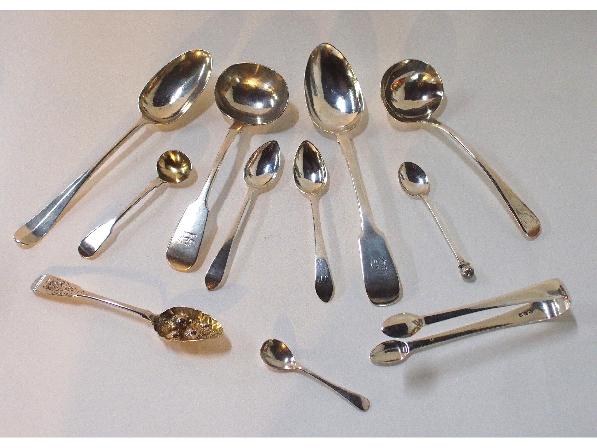 Appraisal: A lot comprising a silver tablespoon Edinburgh another tablespoon two