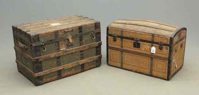 Appraisal: Lot two th c steamer trunks As found