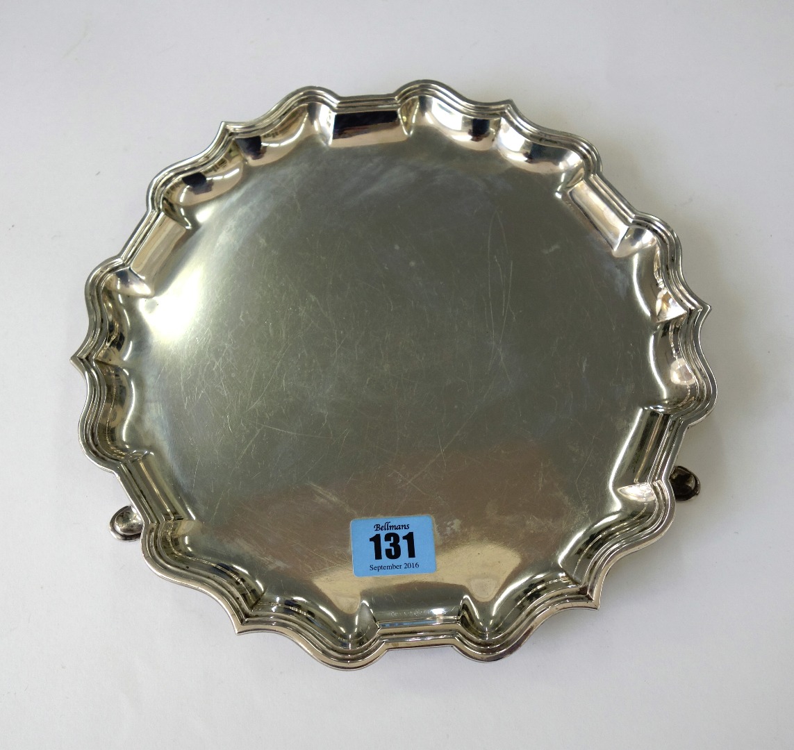 Appraisal: A George II style shaped circular silver salver Charles Stuart