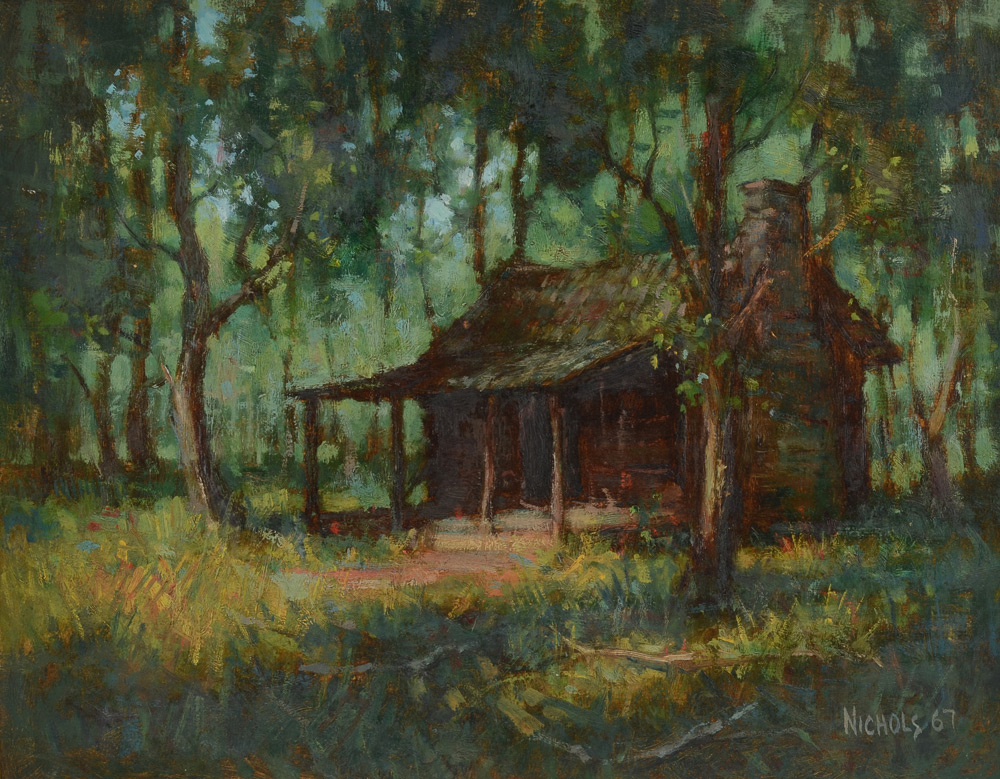 Appraisal: NICHOLS Roy American - Florida Cabin Oil Canvas '' x