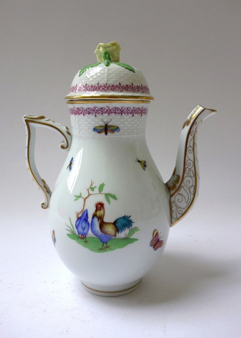 Appraisal: A Herend porcelain tea service decorated with cockerels and hens