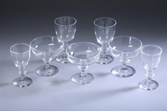 Appraisal: -PIECE STEUBEN GLASS STEMWARE SERVICE pattern Including champagne coupes red