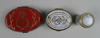 Appraisal: Miniature enamel boxes Miniature enamel boxes- Halcyon Bilston and Battersea