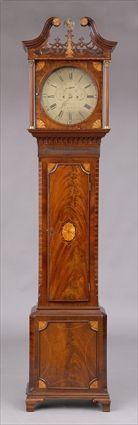 Appraisal: GEORGE III MAHOGANY LONGCASE CLOCK Movement by Sutton Stafford the