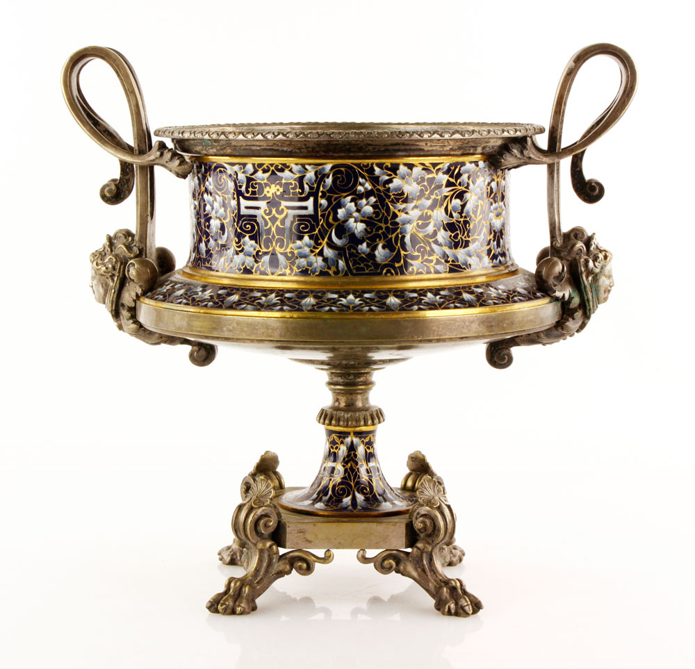 Appraisal: - th C French Bronze Mounted Centerpiece th century French