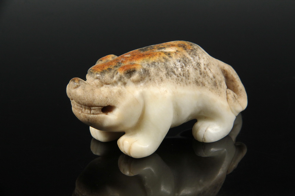 Appraisal: CHINESE AMULET - Carved Stone Amulet of a Striding Bear