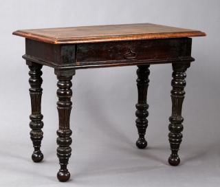 Appraisal: French Empire Carved Walnut Writing Table th c French Empire