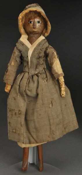 Appraisal: English Queen Anne Type Doll One-piece head and torso with