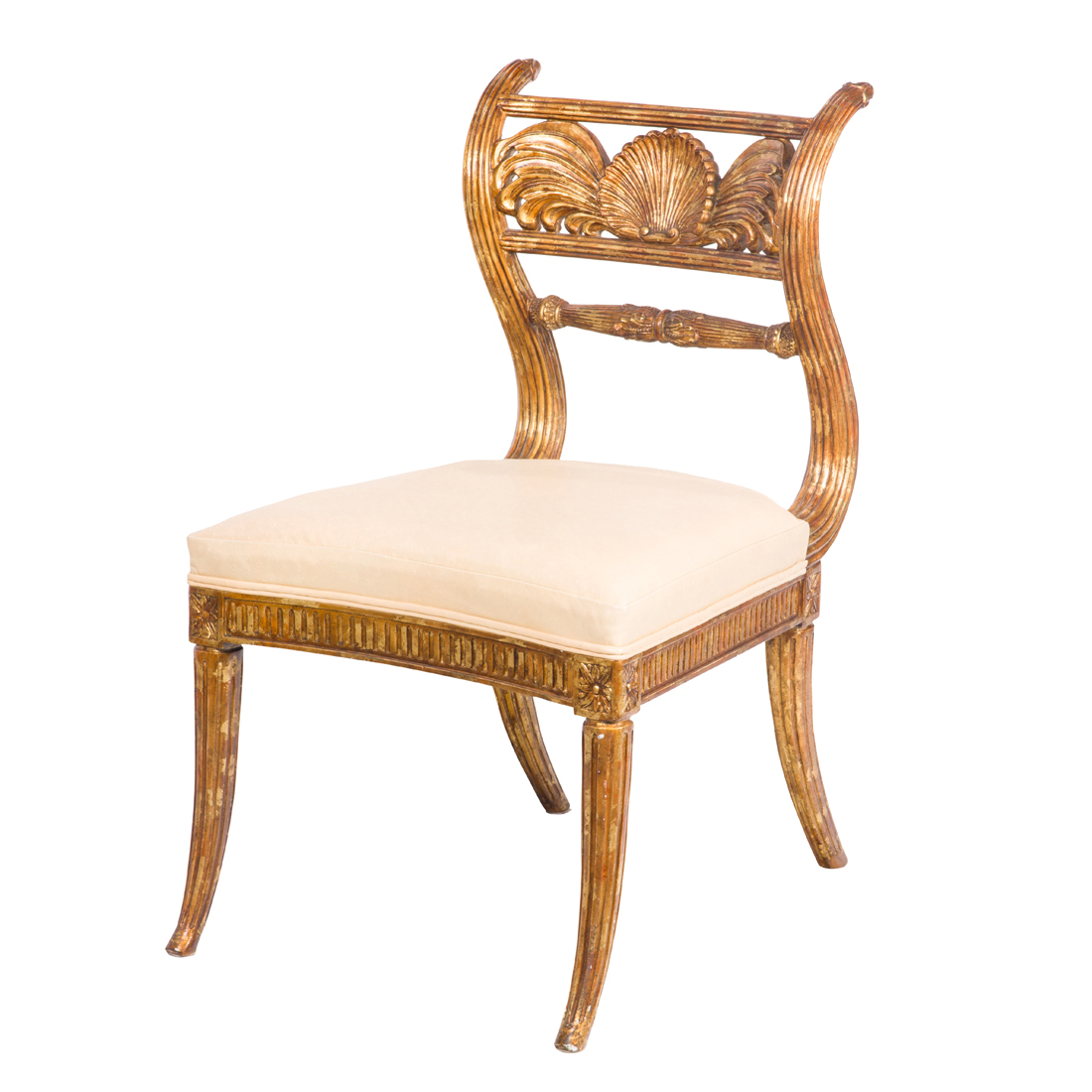 Appraisal: A GRECIAN STYLE GILT SALON CHAIR A Grecian style gilt