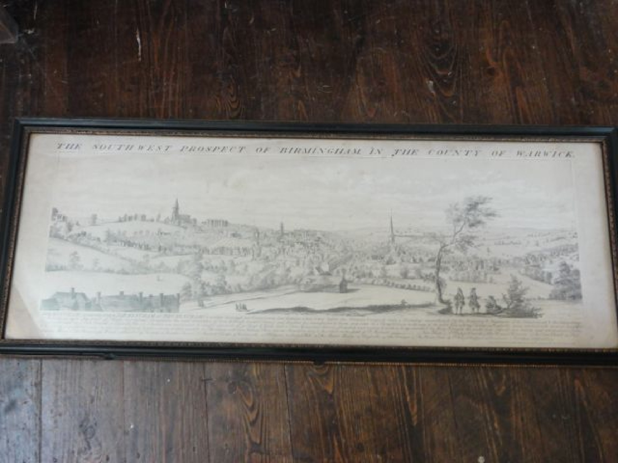 Appraisal: An th century black and white engraving view of the