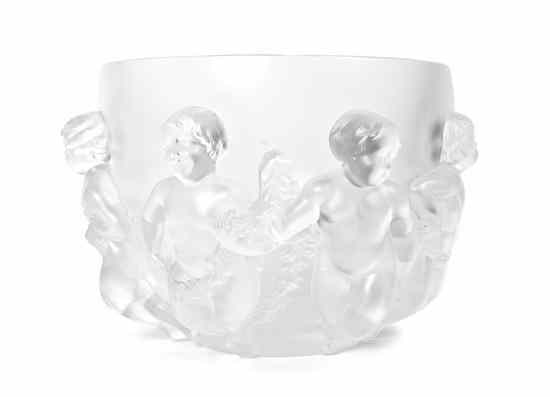 Appraisal: A Lalique Molded and Frosted Glass Bowl Luxembourg having raised