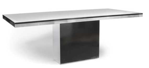 Appraisal: ITALIAN DINING ROOM CONFERENCE TABLE Circa Black glass metal and