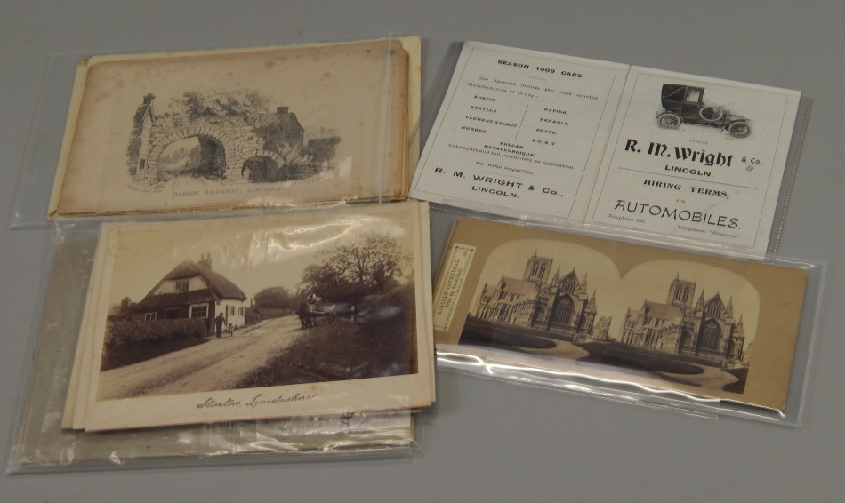 Appraisal: Various photographic items relating to Lincolnshire to include an image